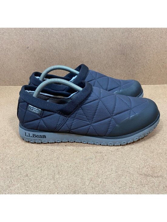 L.L. Bean Ultralite Primaloft Quilted Slip-On Shoes Mens Size 10 Black & Gray